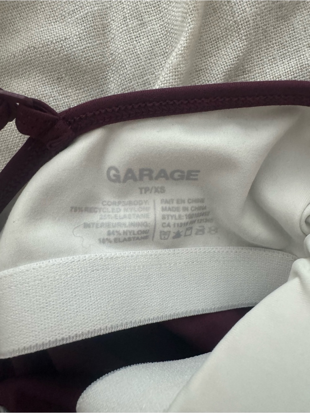 Garage Double-Strap tank in Plum and White - Picture 4 of 4